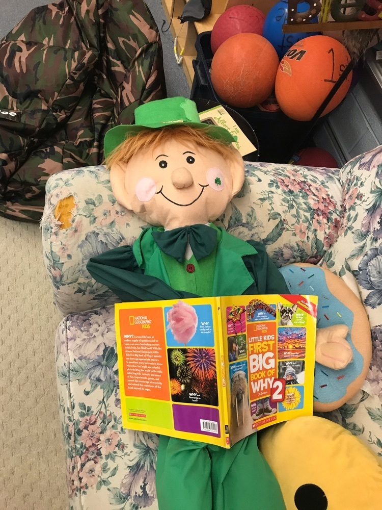 We are reading with Larry! ☘️🍀