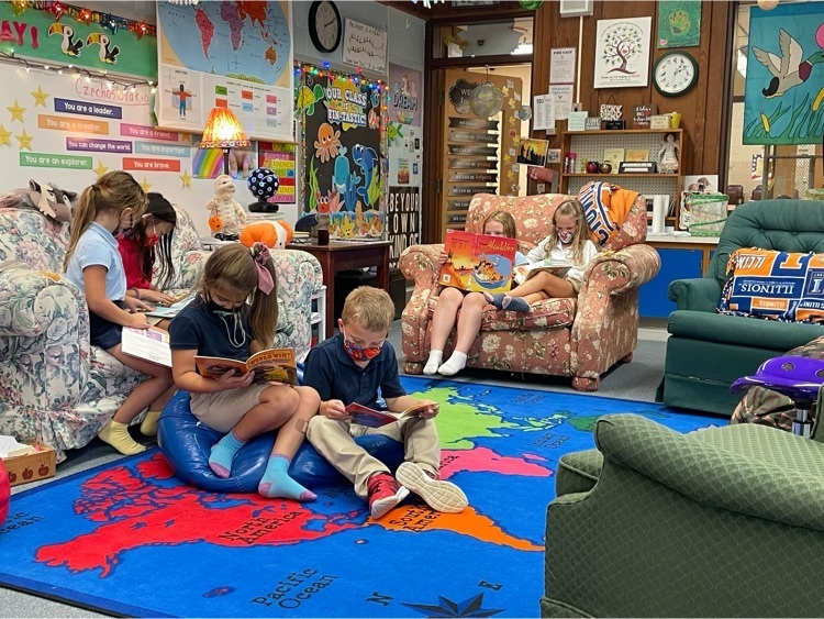 We love reading with buddies after library!! 💕💕