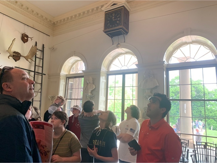 Thursday, May 5, 2022 8th grade class trip tour of Monticello, the Thomas Jefferson estate.